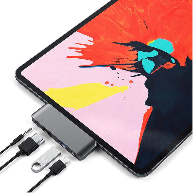 4 In 1 Multi Function For Ipad Pro Hub Type C To Hdmiauxusbpd Adapter 3.5Mm Headphone Jack Pd Charging Converter