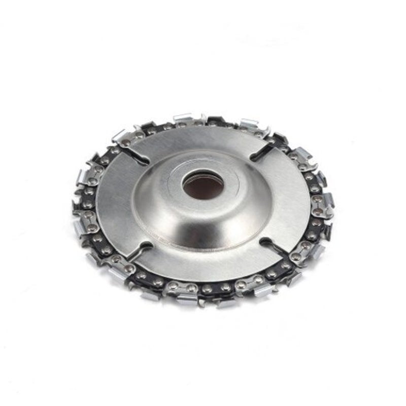 4 Inch 22 Teeth Carving Chain Disc Woodworking Sculpting Tool For 100 / 115 Angle Grinder Silver