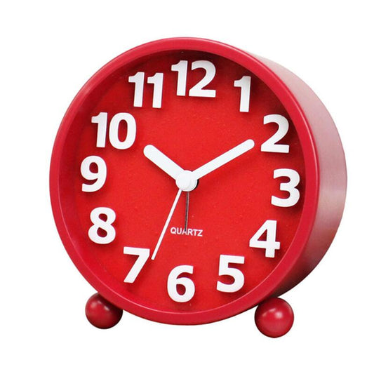 4Inches Creative Children Alarm Clock Simple Electronic Tick Free Suitable For Bedroom Red