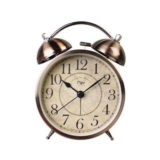 4 Incheses Creative Retro Silent Desktop Clock Twin Bell Loud Alarm For Heavy Sleepers