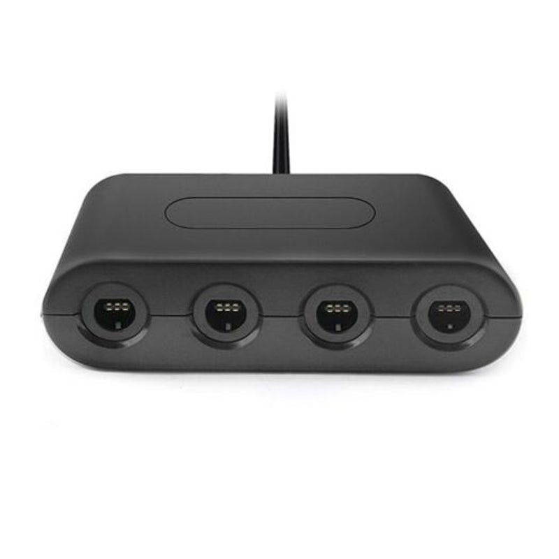 4 Ports For Gamecube Gc Controllers Usb Adapter Converter / Pc Switch Wiiu Jet Black