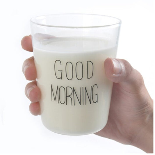 400Ml Good Morning Glass Breakfast Cup Coffee Tea Milk Yogurt Mug