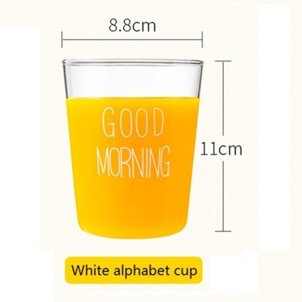 400Ml Good Morning Glass Breakfast Cup Coffee Tea Milk Yogurt Mug