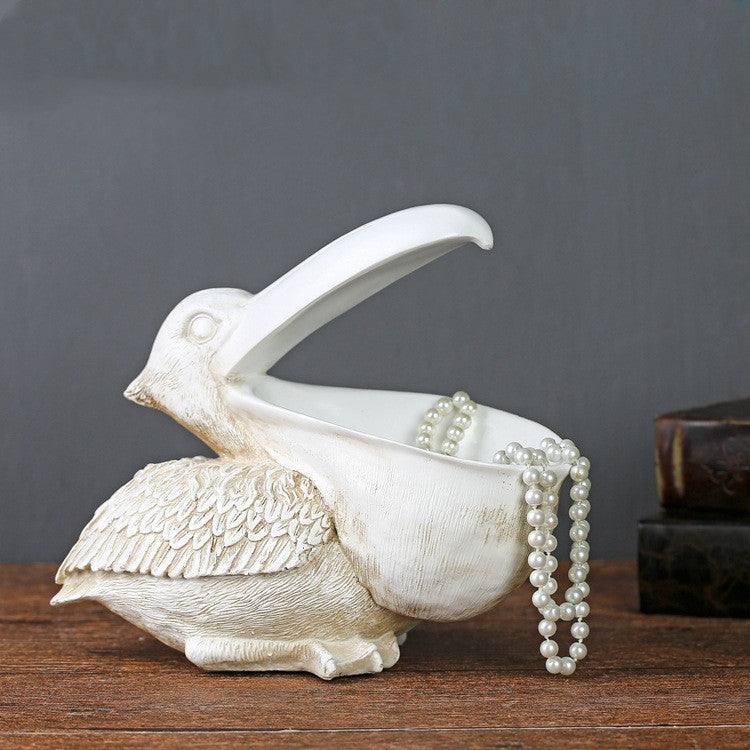 Resin Pelican Ornament Key Holder Jewellery Storage Decor