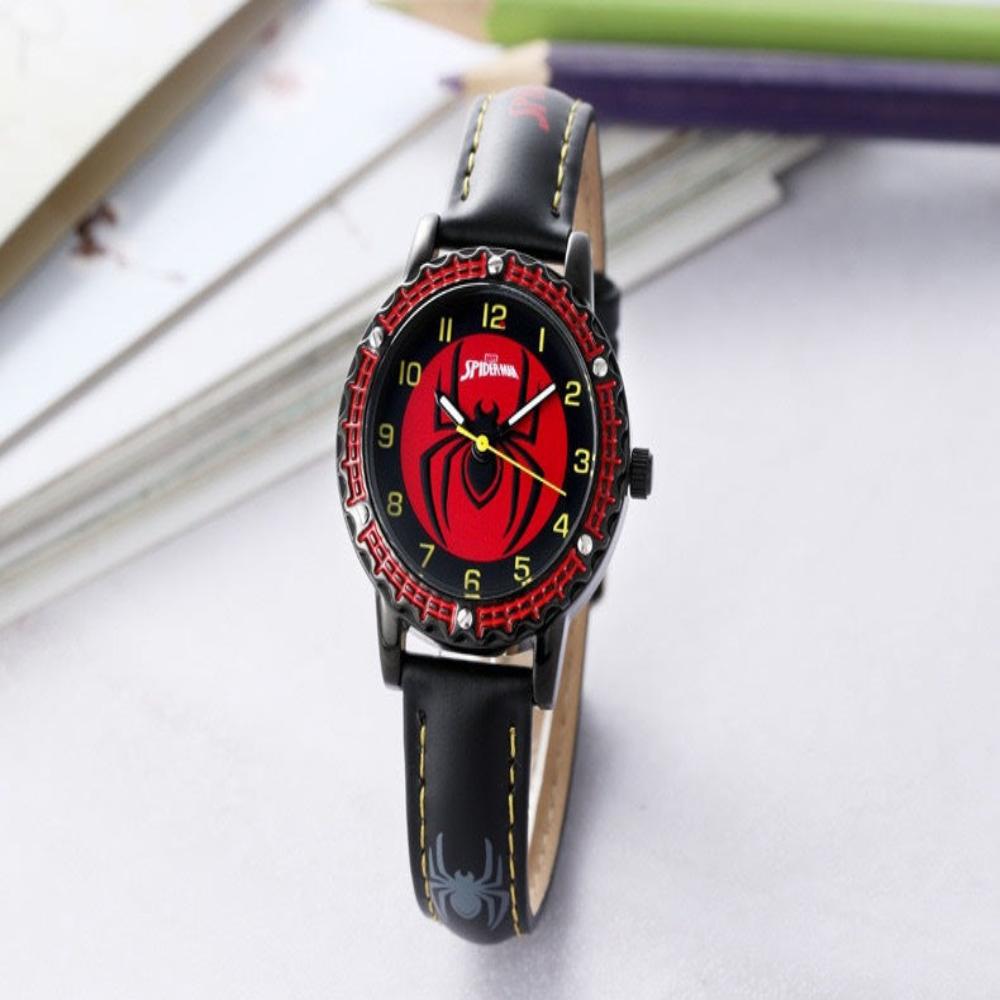Children Spiderman Quartz Watch Luminous Pointer Boy's Wristwatch