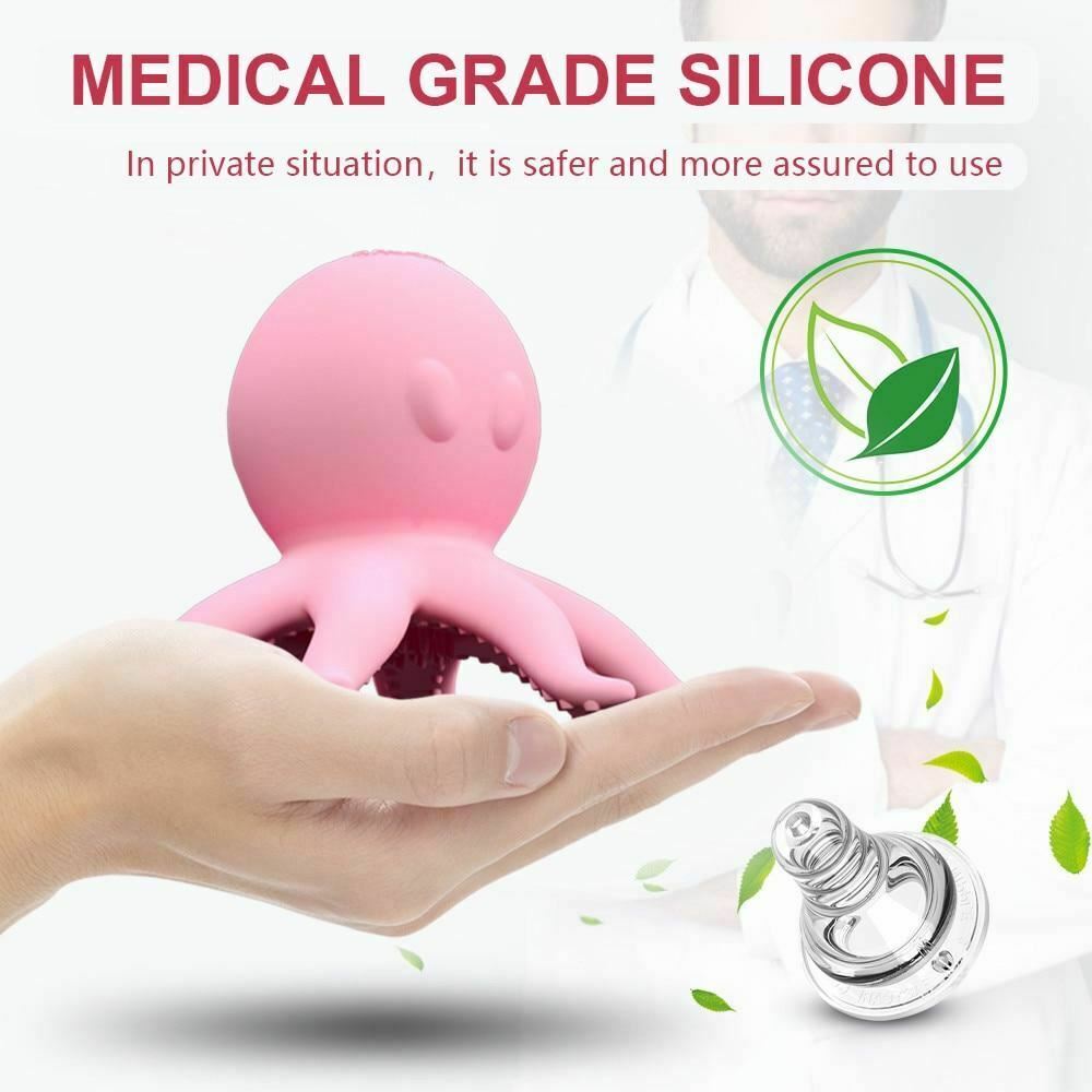 10 Speeds Ridged Pink Clitoris Vibrator Nipples Stimulator