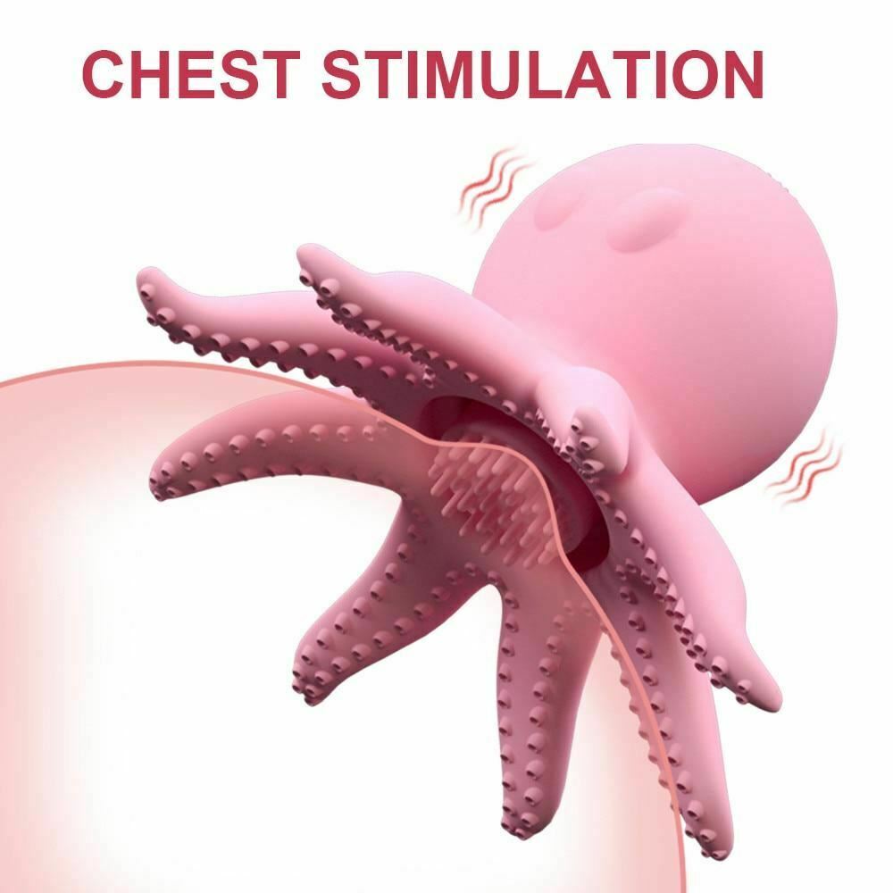 10 Speeds Ridged Pink Clitoris Vibrator Nipples Stimulator