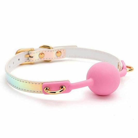 Soft Pretty Pink Silicone Mouth Ball Gag Bdsm Adult Toys