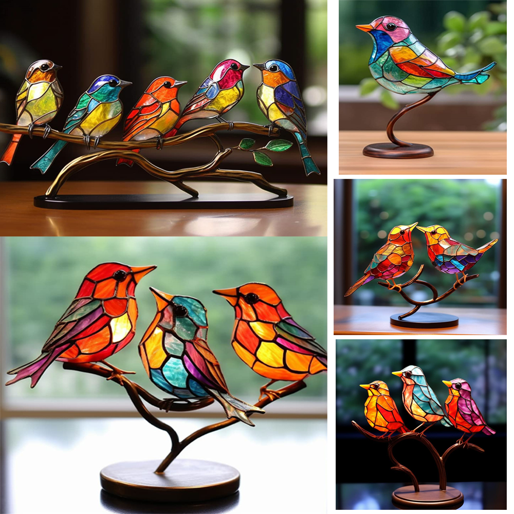 Birds On Branch Desktop Ornaments Home Decor For Bedroom Living Room And Office