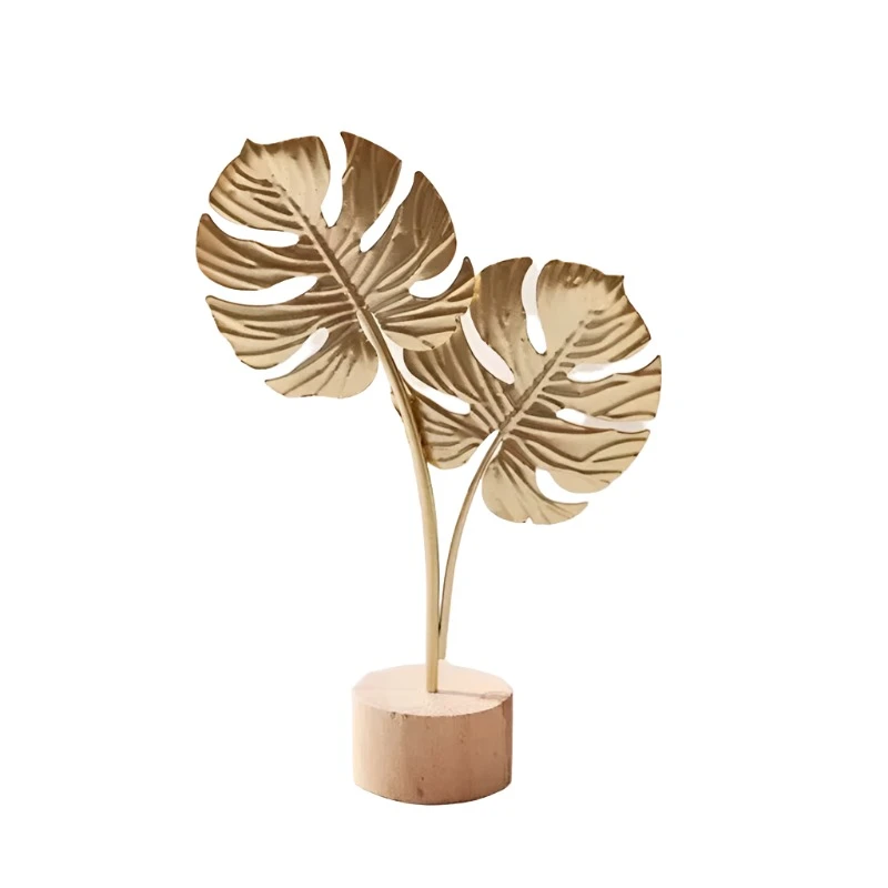 Nordic Style Iron Art Ginkgo Leaf Decoration Creative Home Living Room Entrance And Wine Cabinet Light Luxury Metal Craf