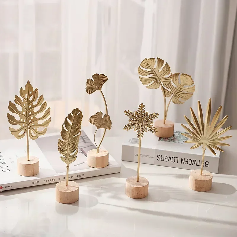 Nordic Style Iron Art Ginkgo Leaf Decoration Creative Home Living Room Entrance And Wine Cabinet Light Luxury Metal Craf