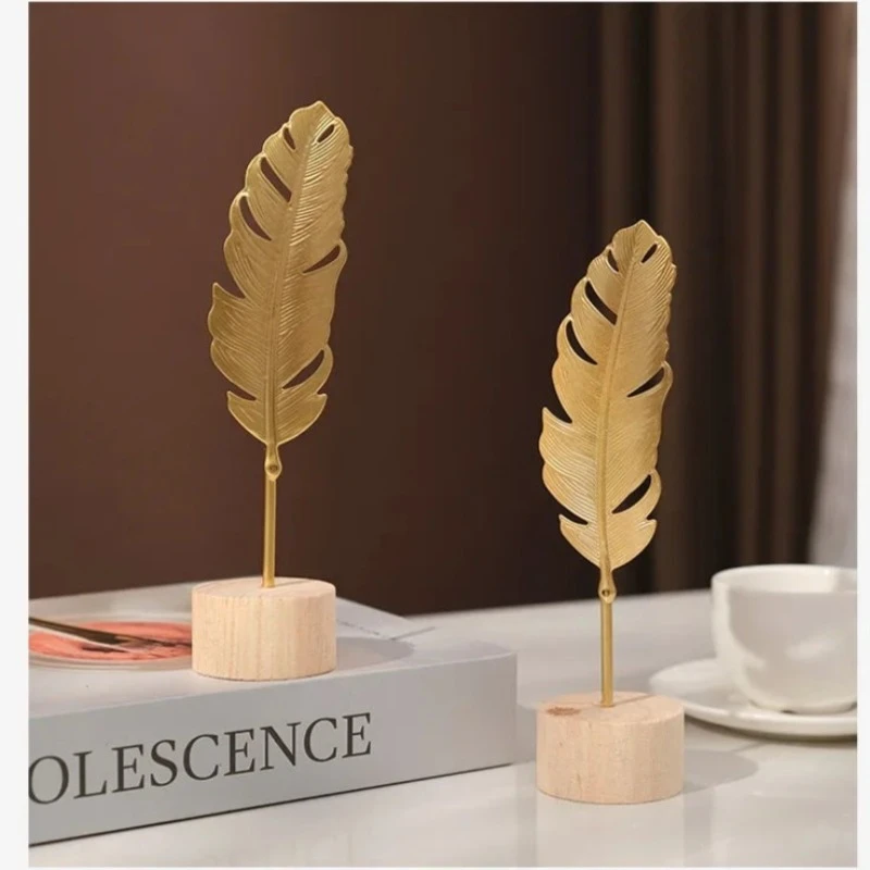 Nordic Style Iron Art Ginkgo Leaf Decoration Creative Home Living Room Entrance And Wine Cabinet Light Luxury Metal Craf