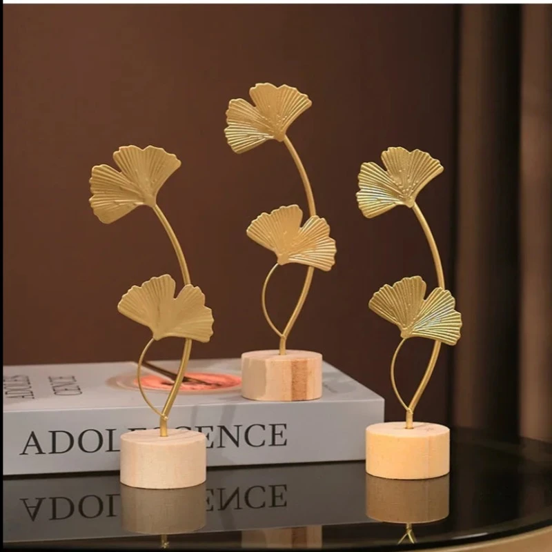 Nordic Style Iron Art Ginkgo Leaf Decoration Creative Home Living Room Entrance And Wine Cabinet Light Luxury Metal Craf