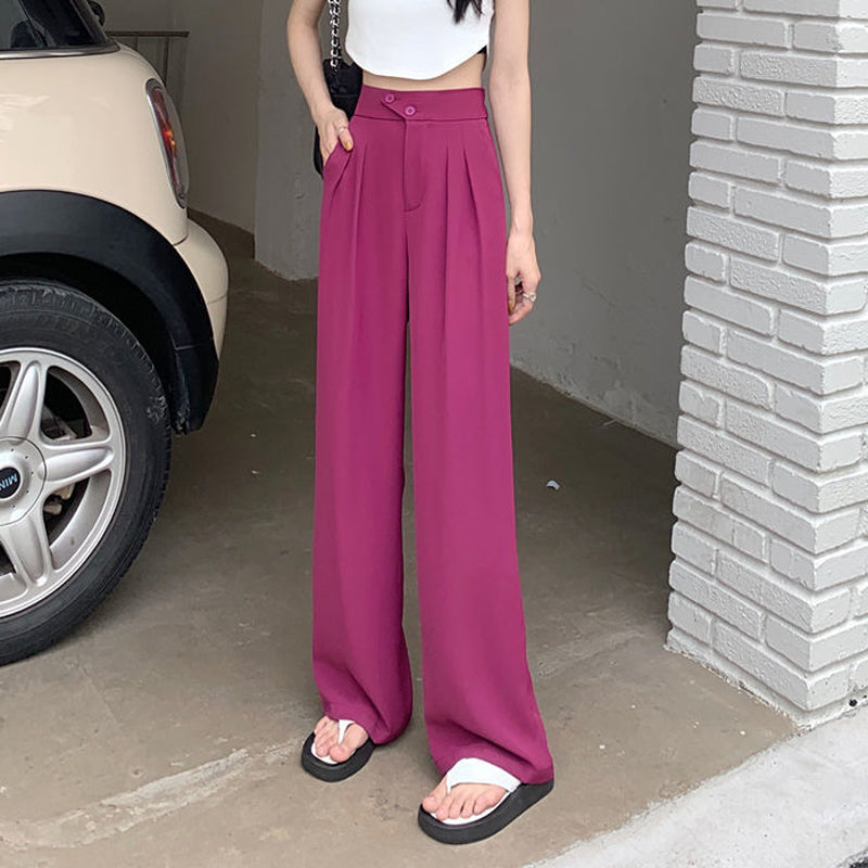 Womens New High Waist Loose Drape Suit Wide Leg Pants Product Information Size