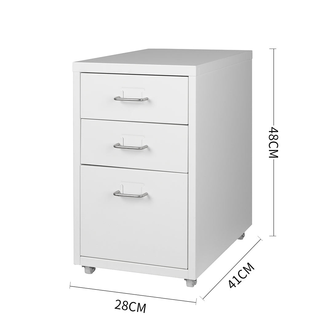3 Drawer Office Cabinet In White For Organized Storage And Efficient Workspace