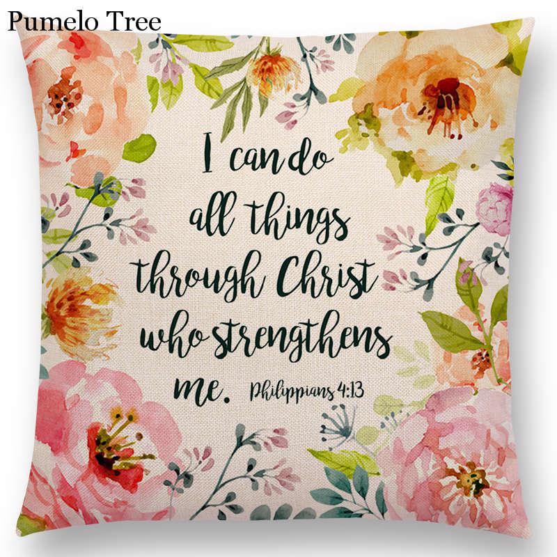 Floral Inspirational Sayings Cushion Covers