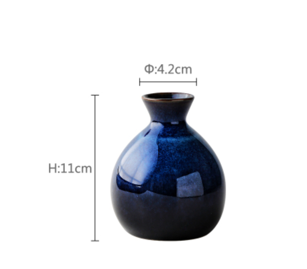 Blue Ceramic Japanese Sake Set