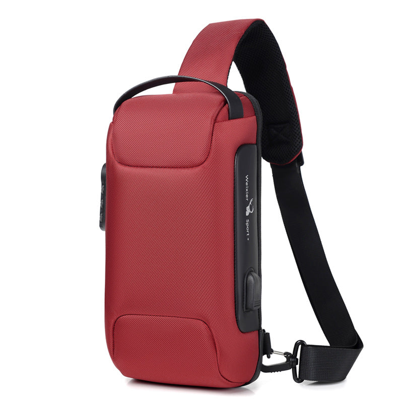 Waterproof Usb Antitheft Bag Men Oxford Crossbody Shoulder Sling Multifunction