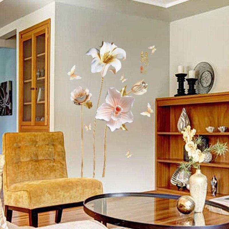 Flower Removable Wall Stickers Floral Decor