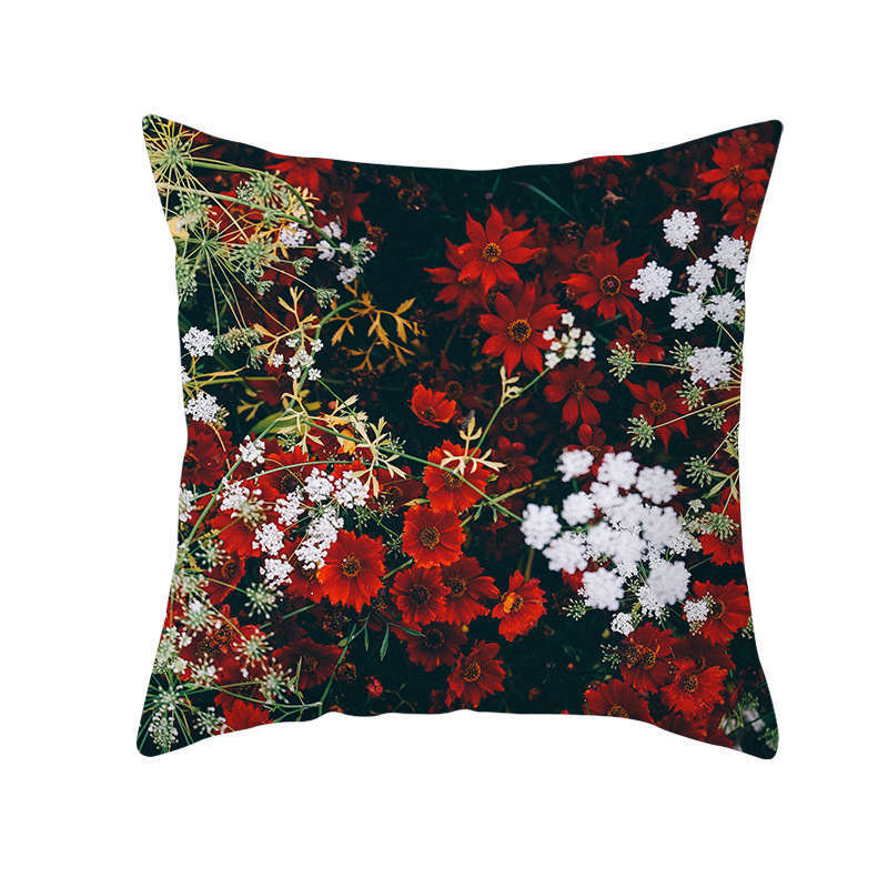 45 X 45Cm Flower Cushion Cover Floral Red White