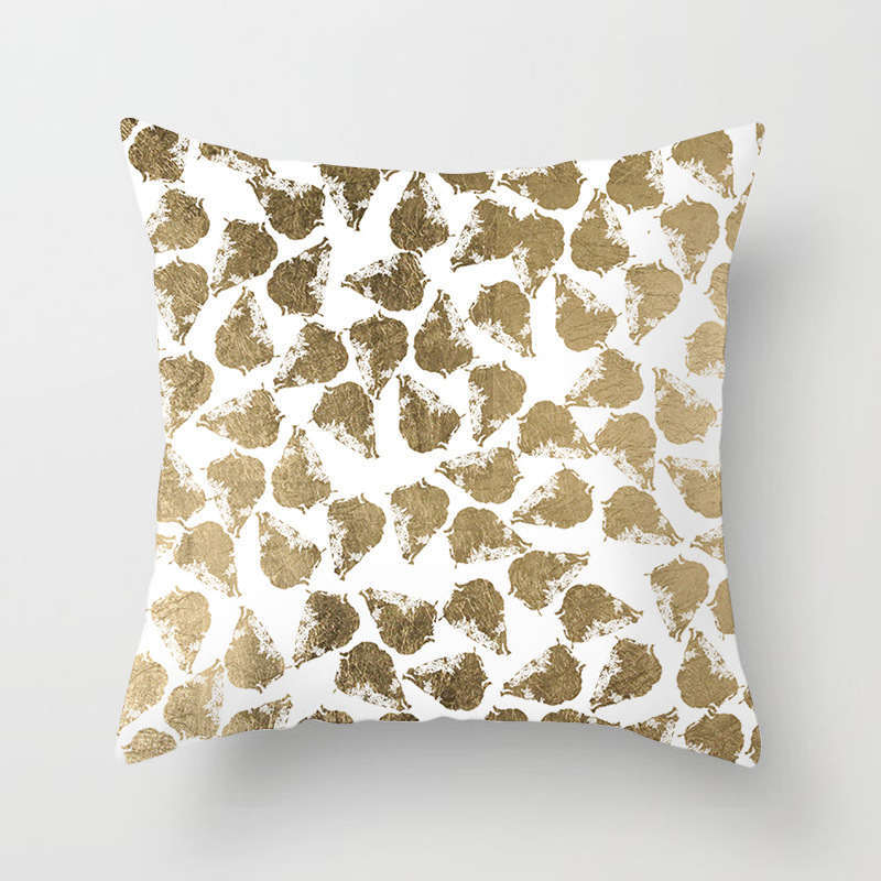 45 X 45Cm Gold Printed Cushion Cover
