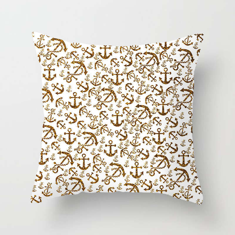 45 X 45Cm Gold Printed Cushion Cover