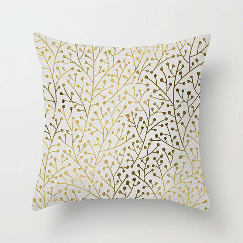 45 X 45Cm Gold Printed Cushion Cover