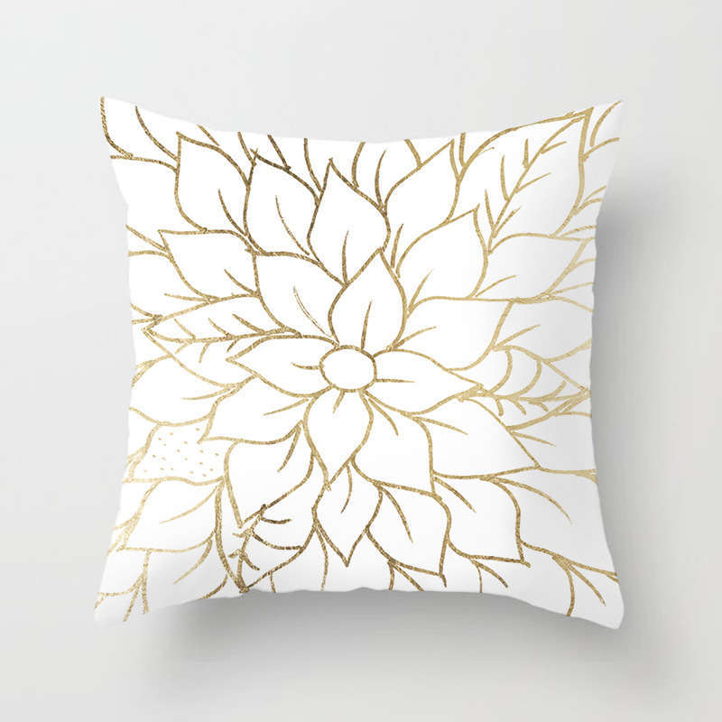 45 X 45Cm Gold Printed Cushion Cover