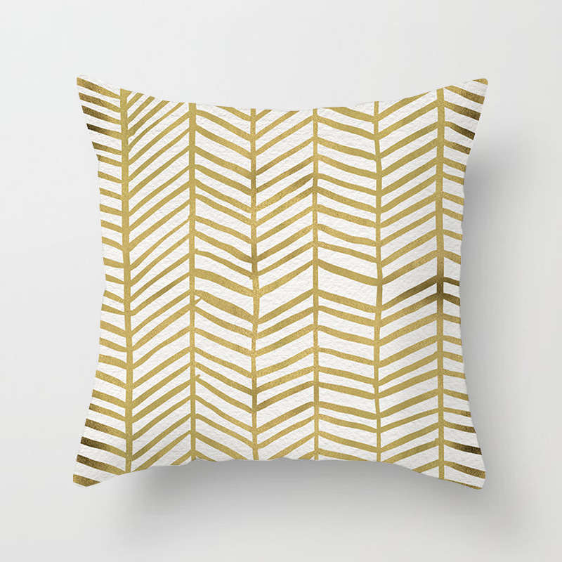 45 X 45Cm Gold Printed Cushion Cover