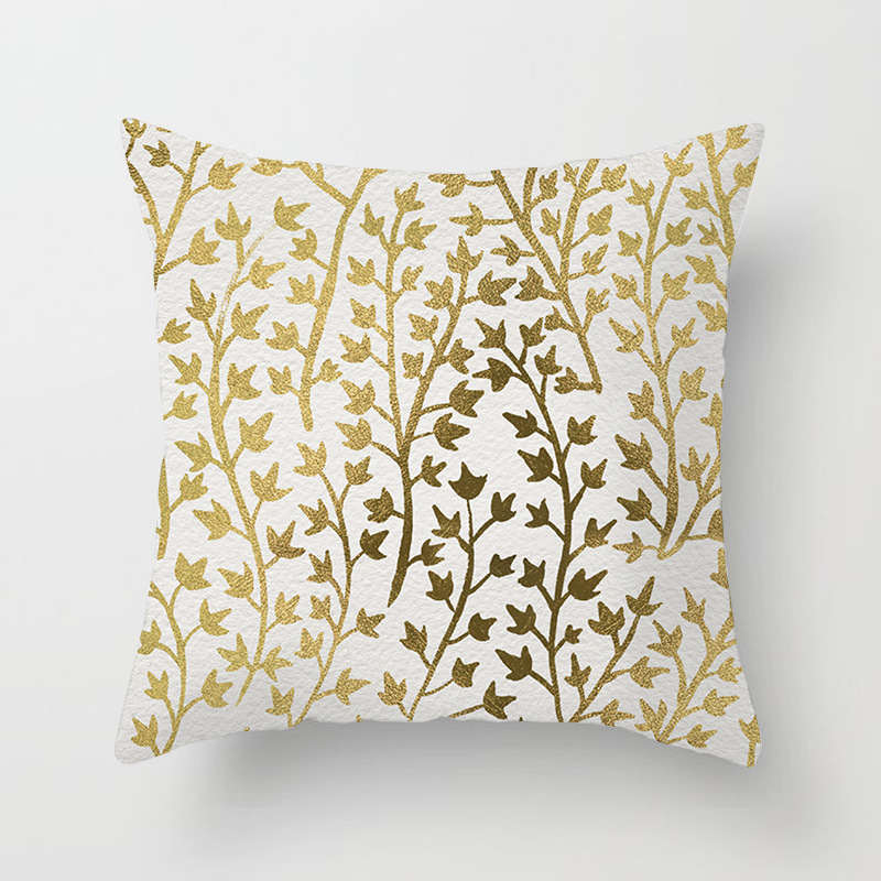 45 X 45Cm Gold Printed Cushion Cover