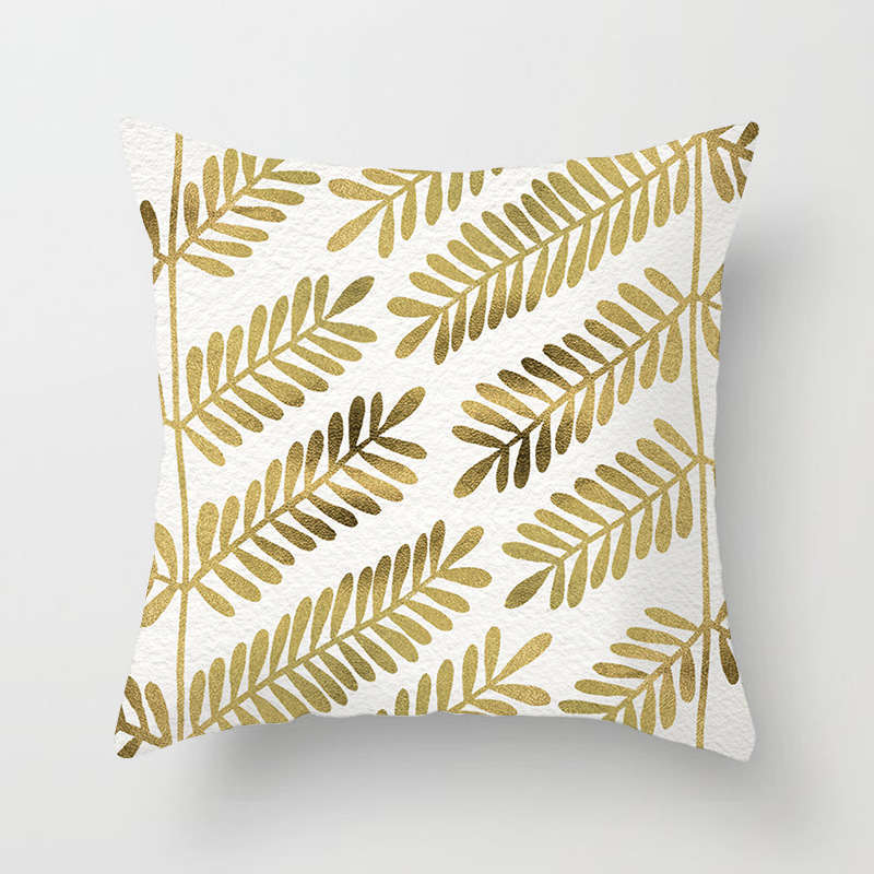 45 X 45Cm Gold Printed Cushion Cover