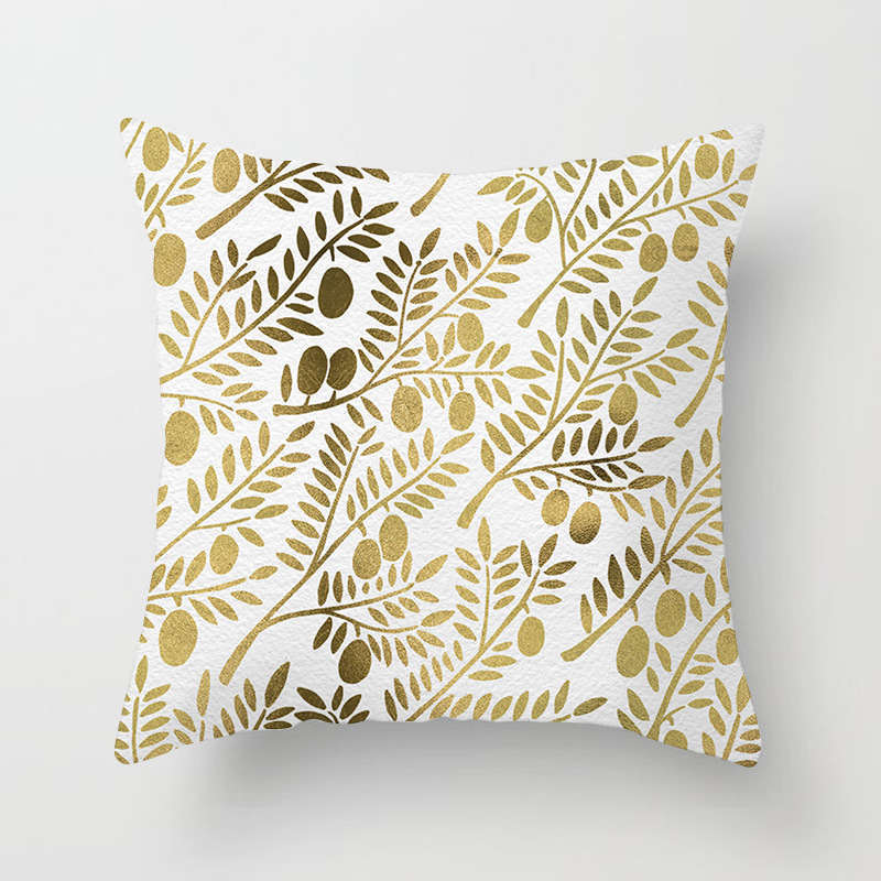 45 X 45Cm Gold Printed Cushion Cover