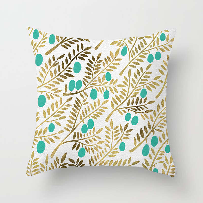 45 X 45Cm Gold Printed Cushion Cover