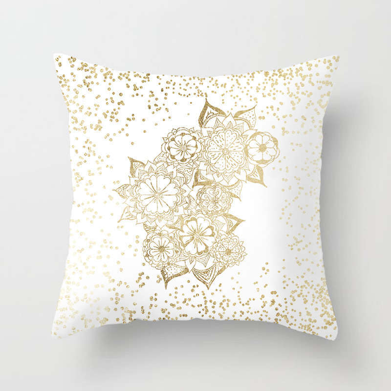 45 X 45Cm Gold Printed Cushion Cover