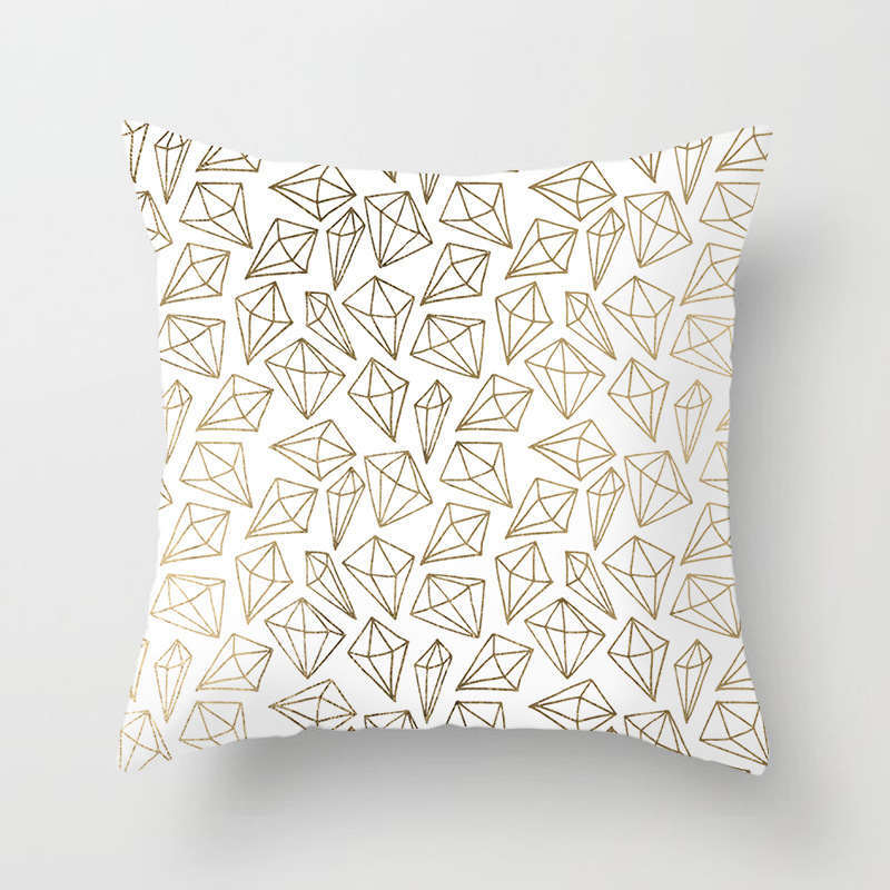 45 X 45Cm Gold Printed Cushion Cover