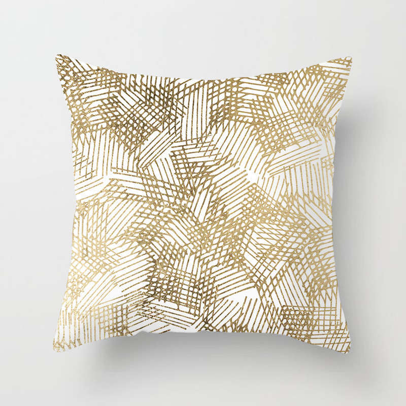 45 X 45Cm Gold Printed Cushion Cover