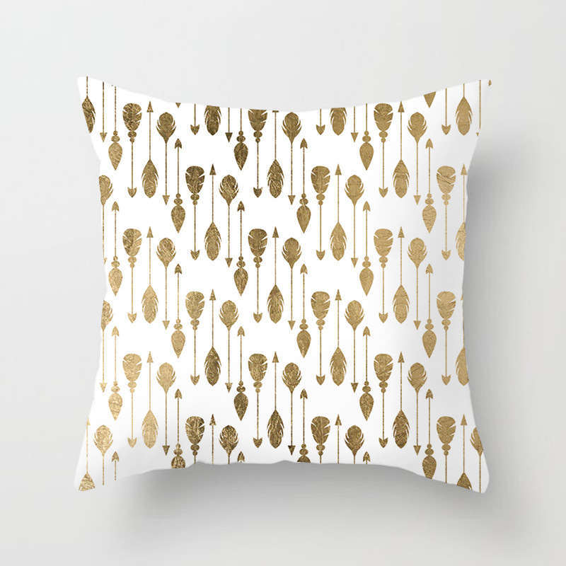 45 X 45Cm Gold Printed Cushion Cover