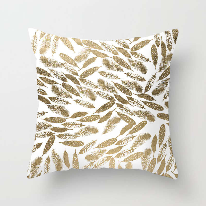45 X 45Cm Gold Printed Cushion Cover