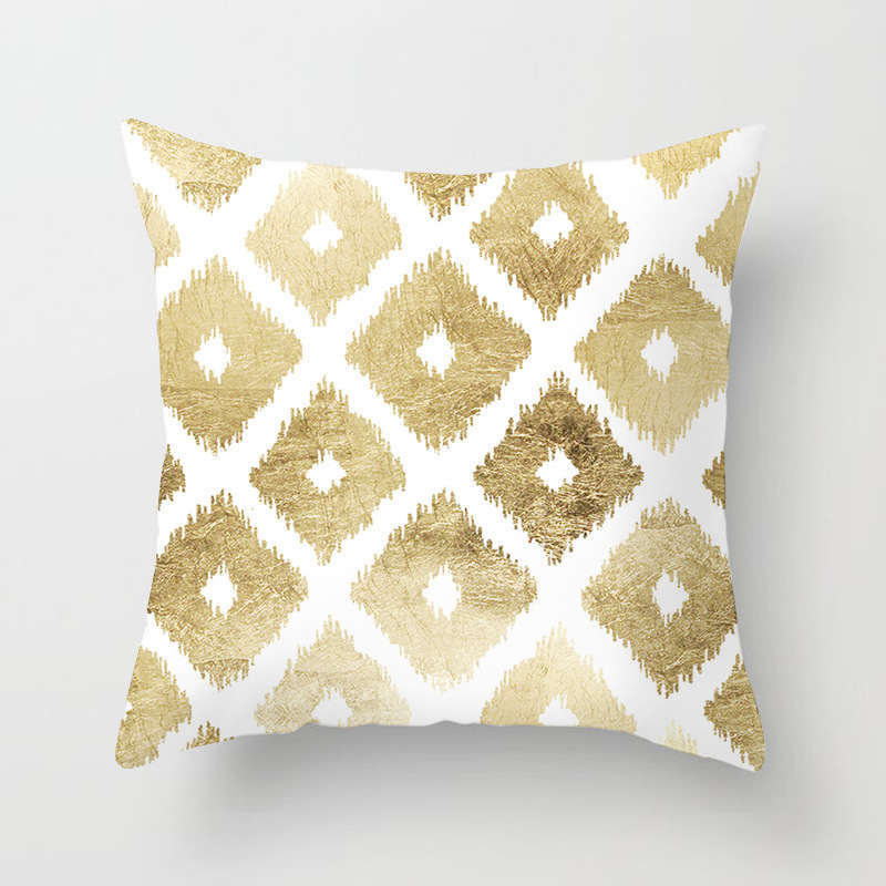 45 X 45Cm Gold Printed Cushion Cover