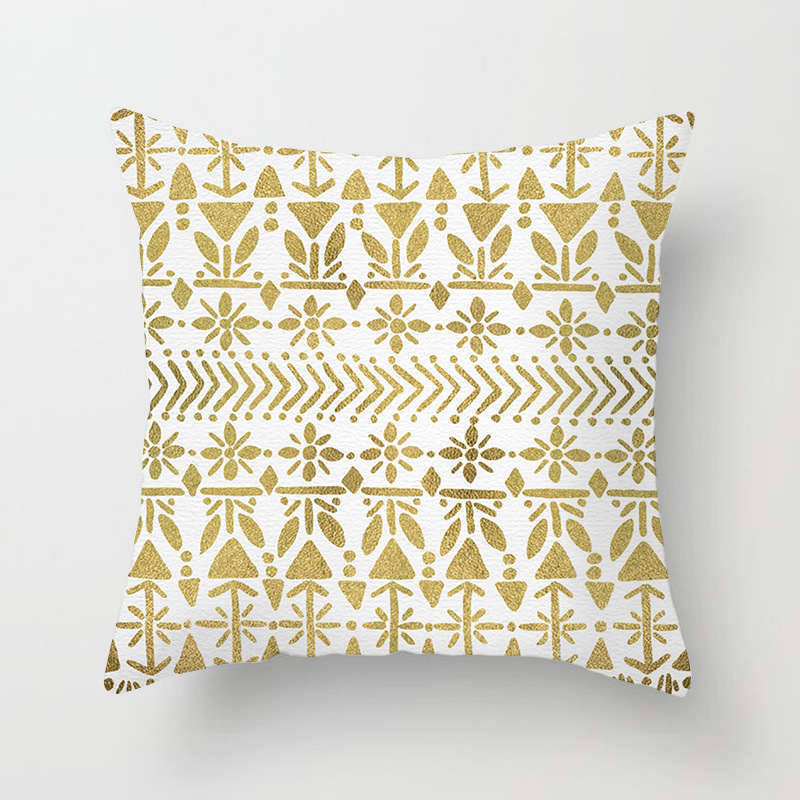 45 X 45Cm Gold Printed Cushion Cover