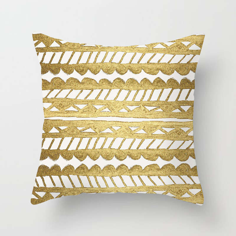 45 X 45Cm Gold Printed Cushion Cover