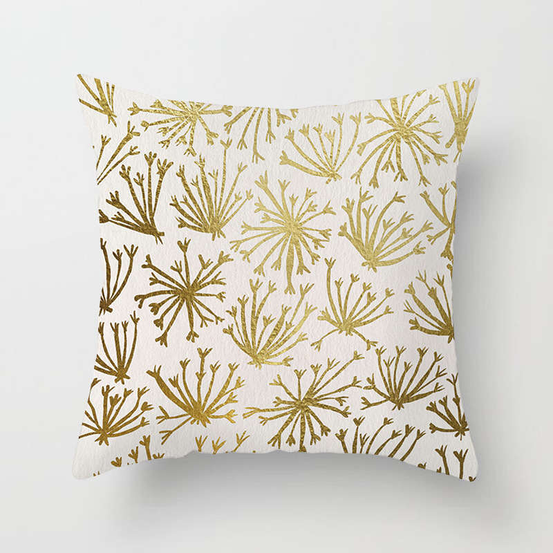 45 X 45Cm Gold Printed Cushion Cover