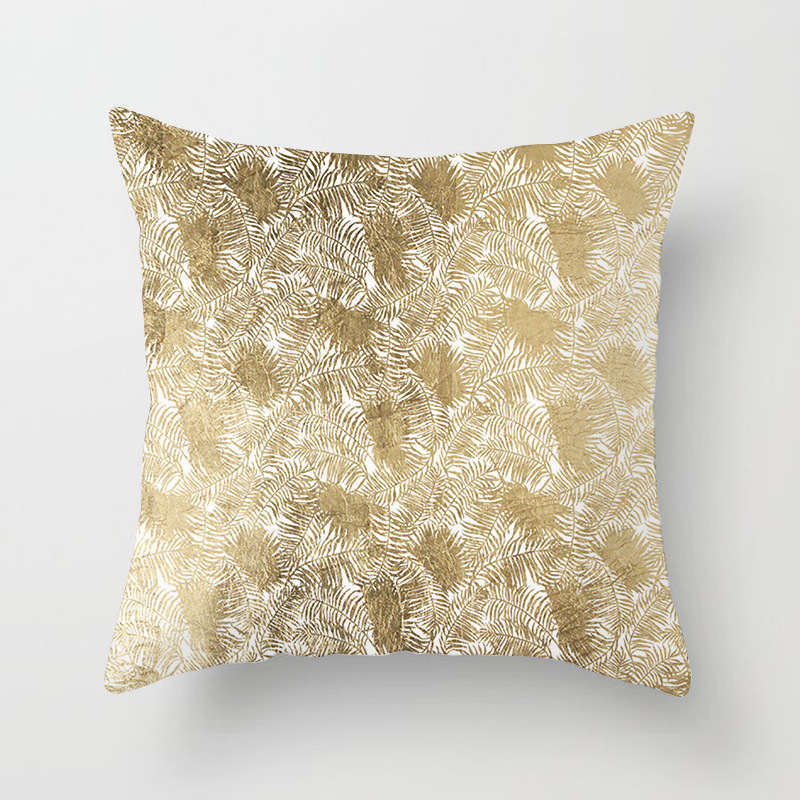 45 X 45Cm Gold Printed Cushion Cover