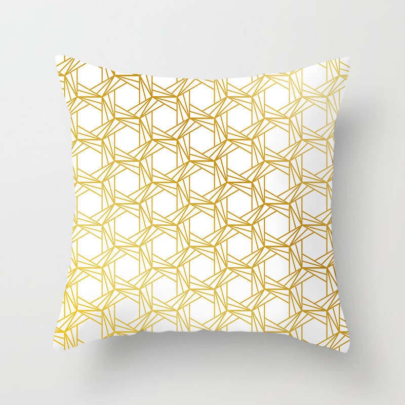 45 X 45Cm Gold Printed Cushion Cover