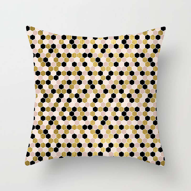 45 X 45Cm Gold Printed Cushion Cover