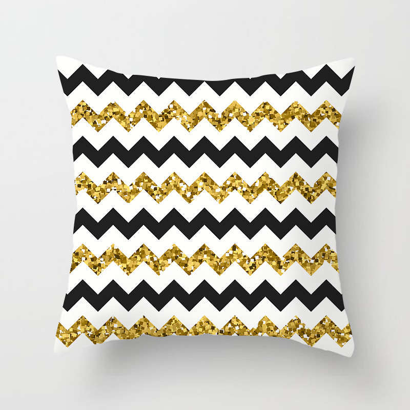 45 X 45Cm Gold Printed Cushion Cover