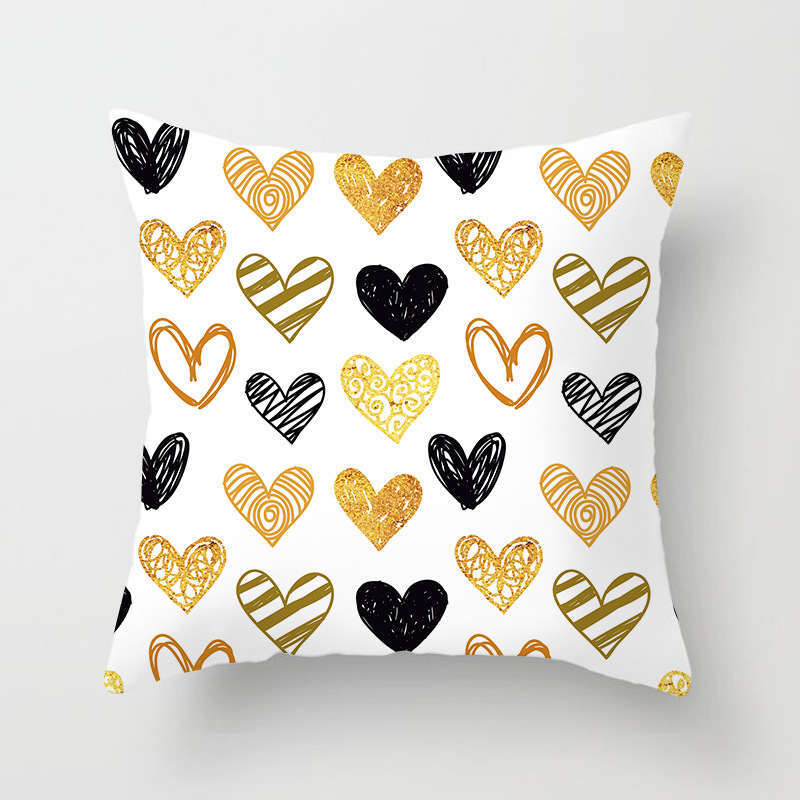 45 X 45Cm Gold Printed Cushion Cover