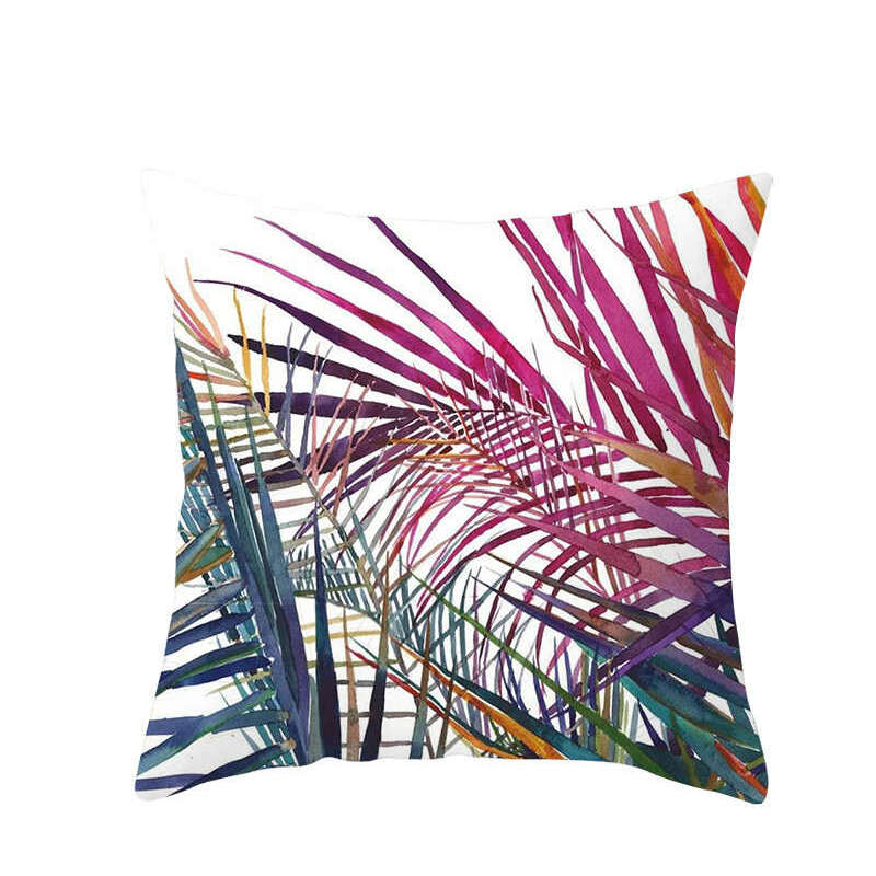45 X 45Cm Stylish Green Brown Leaves Cushion Cover