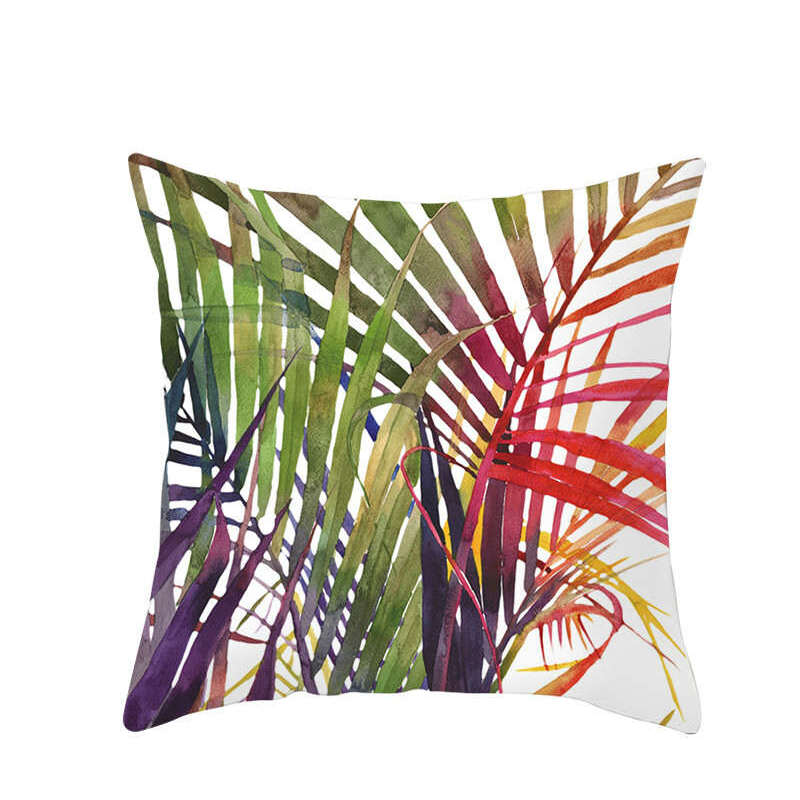45 X 45Cm Stylish Green Brown Leaves Cushion Cover