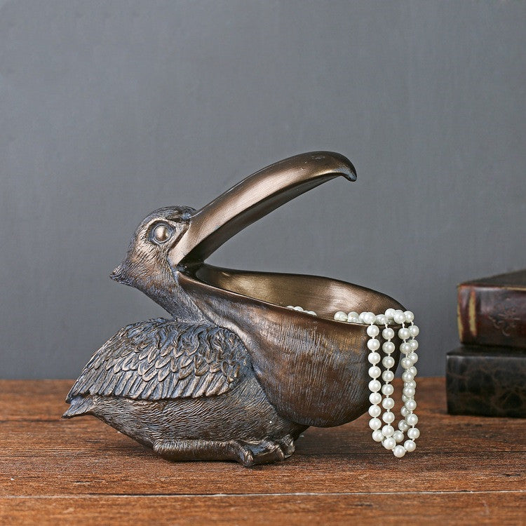 Resin Pelican Ornament Key Holder Jewellery Storage Decor